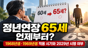 정년연장 65세 언제부터? 1968년생·1969년생 적용 시기와 2029년 시행 여부 썸네일